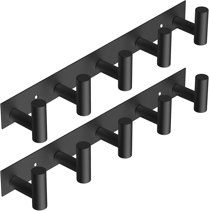 VAEHOLD Black Hat and Coat Wall Mount Rack 5 Hooks by VAEHOLD