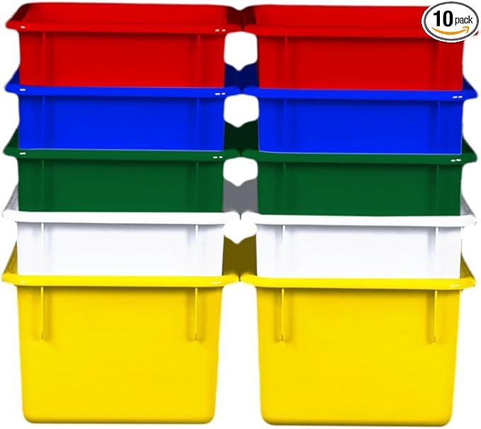 Wood Designs Cubby Storage Bin, Heavy Duty Plastic Containers by Unknown