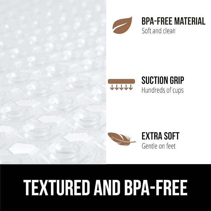 GORILLA GRIP Patented Square Shower Stall Mat, Small Bathtub Floor Mats - Image 5