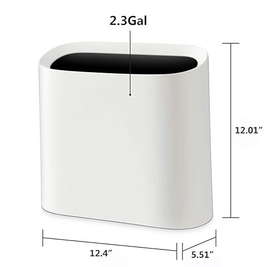 SUBEKYU 2.3 Gal Trash Can for Bathroom, Small Office Garbage Can for Kitchen - Image 3