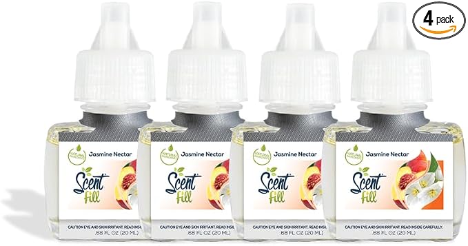 Scent Fill Jasmine Nectar Plug in Air Freshener, 4 Scented Oil Refills by ScentFill