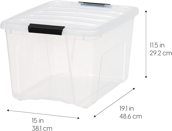 IRIS USA 40 Qt Stackable Plastic Storage Bins