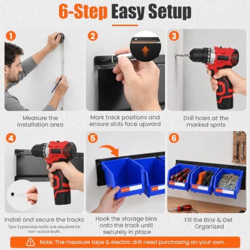 14pc Wall-Mounted Storage Organizer Mixed V1 V2 Combo Blue