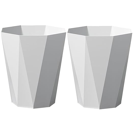 Small Bathroom Trash Can 2 Pack Garbage Can 1.8 Gallon Waste Basket by FocusesonthehomeFurnishing
