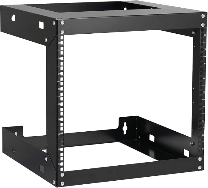 9U Wall Mount Rack Open Frame 19 Inch Server Equipment 2 Post Network Cabinet by Tedgetal