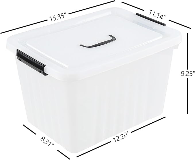 Bringer 4-Pack Clear Plastic Latching Storage Box, 18 L Storage Bin - Image 3