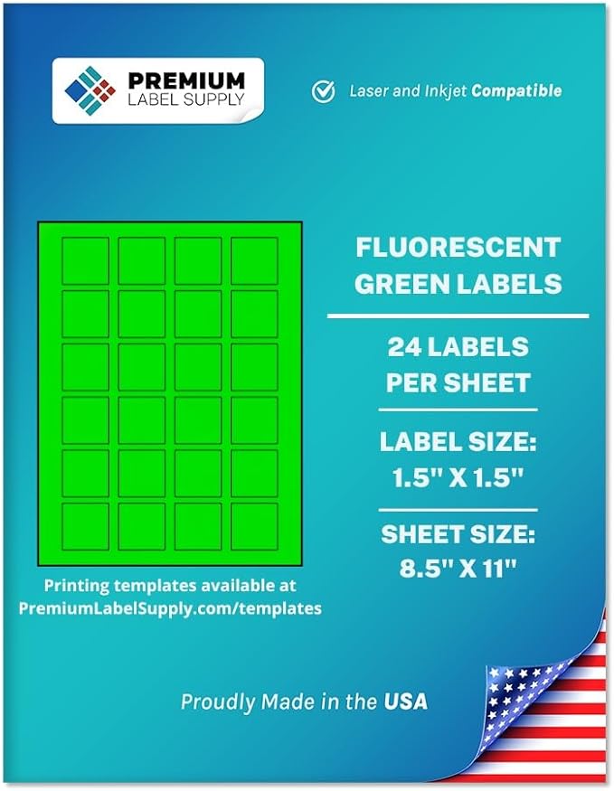 Premium Label Supply Bright Neon Color Fluorescent Sticker Labels by PremiumLabelSupply