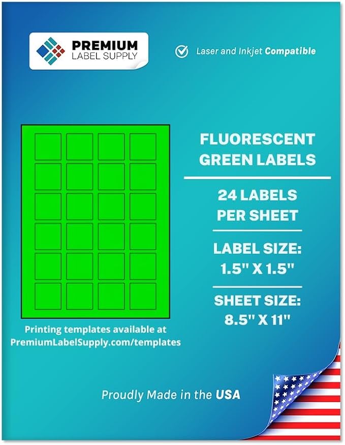 Premium Label Supply Bright Neon Color Fluorescent Sticker Labels by PremiumLabelSupply