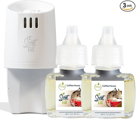 Scent Fill Coffee House Plug in Air Freshener, Scented Oil Refills, 2 Refills + by ScentFill