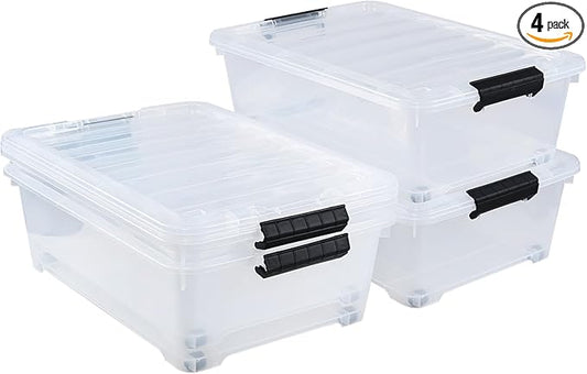 20 Quart Under Bed Plastic Storage Bins by Hommp