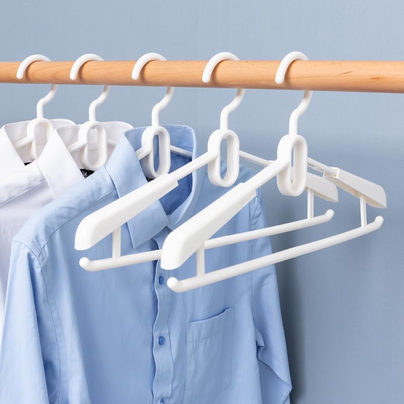 16 Pack Adjustable Clothes Hangers, Heavy Duty Plastic Hangers with Non-Slip ...