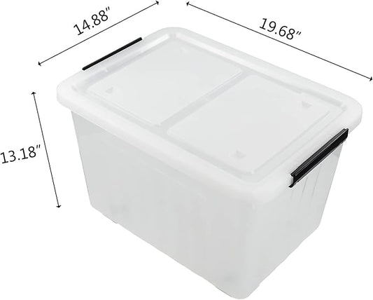 Bringer 4-Pack Large Clear Plastic Storage Box - Image 2