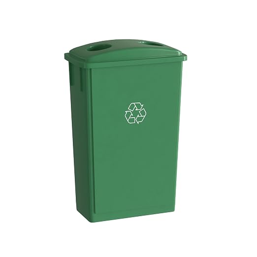 23 Gallon Green Recycle Slim Jim Trash Can by Krollen+Industrial