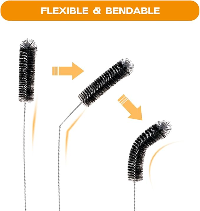 Straw Cleaner Brush Set, 6 Piece 12" Long Pipe Tube Bottle Brushes - Image 7
