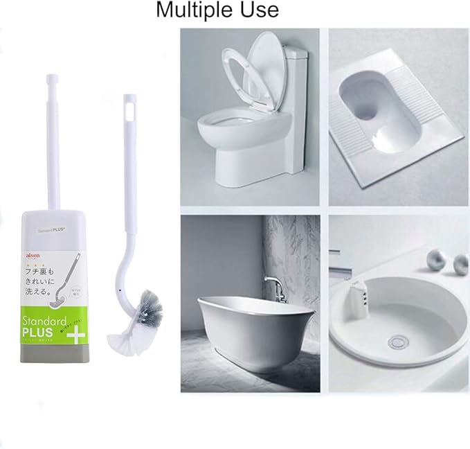 Marbarsse Bathroom Toilet Bowl Brush and Holder, Curved Design Toilet Brush - Image 6