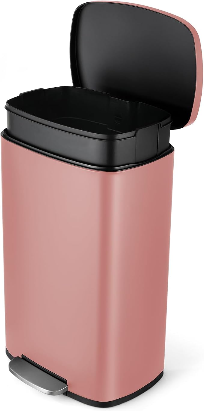 8 Gal Kitchen Trash Can, 30L Recycling or Garbage Bin, Brushed Stainless Steel by ComfyCorner
