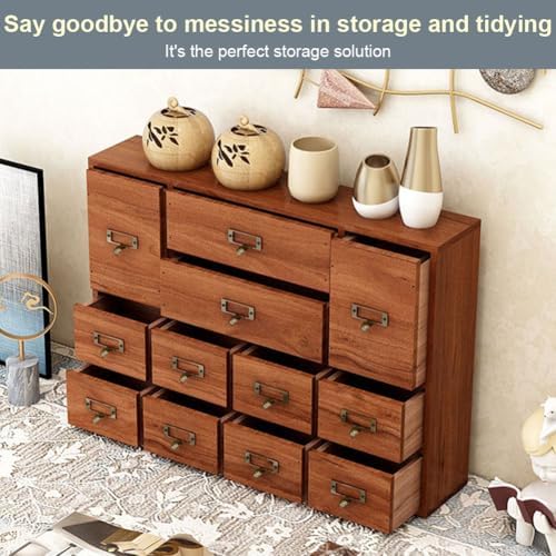 12 Drawers Apothecary Cabinet with Label Slot & Metal Handle, Tabletop St...
