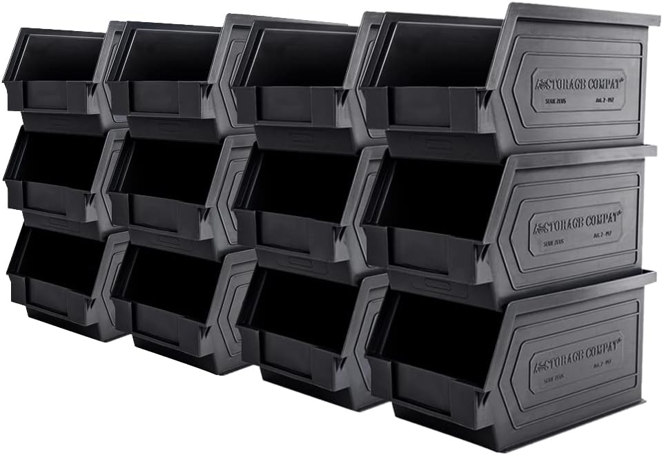 Plastic Storage Bins, Hanging, Stackable, Storage Organizer Bin for Warehouse...