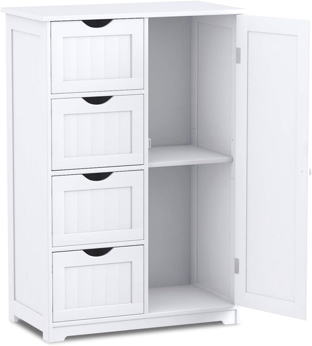 Giantex Bathroom Storage Cabinet with Drawers - 4 Drawer Storage Organizer w/...