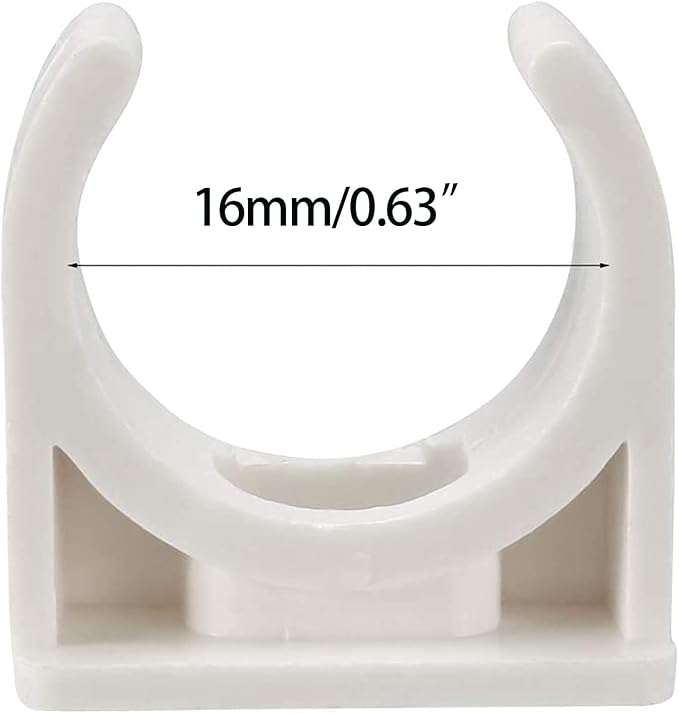 100 Pcs U-Shaped PVC Water 16mm Pipe Clamps Clips, U-Shaped Buckles Fit - Image 3