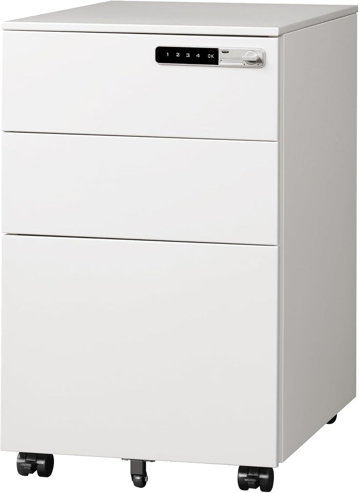 DEVAISE 3 Drawer File Cabinet with Combination Lock, Fully Assembled