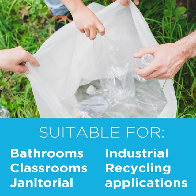 Clear Trash Bags, 40-45 Gallon Trash Bags, 16 Micron, High Density, Facility - Image 5