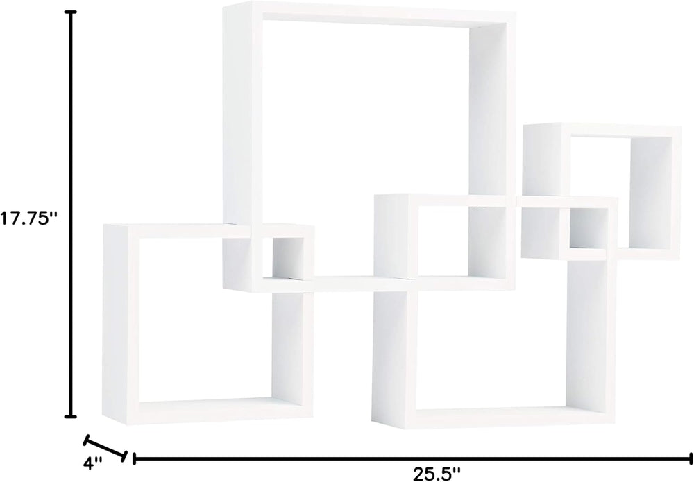Danya B BR1023WH Decorative Wall Mount Floating Intersecting Cube Accent Wall...
