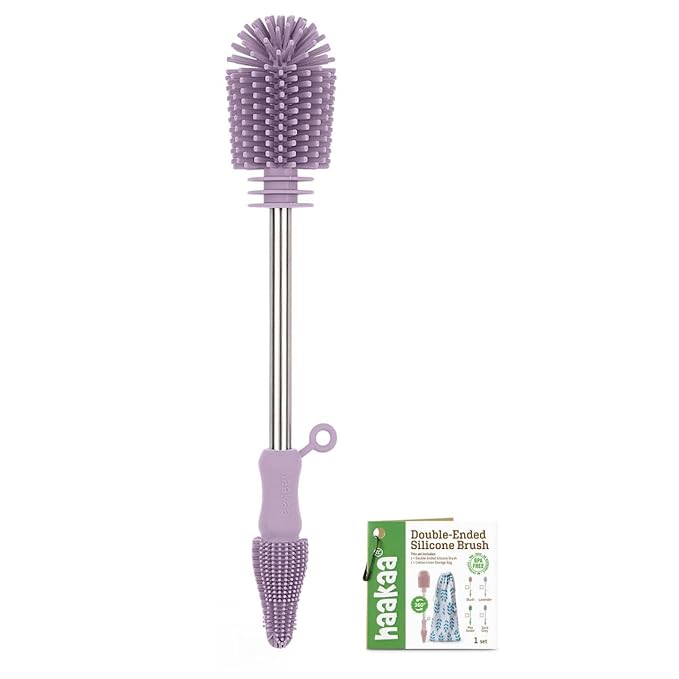 haakaa Cleaning Brush Silicone Bottle Brush Double-Ended Soft Silicone Bristles by haakaa