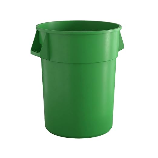 55 Gallon Green Round Commercial Trash Can by Krollen+Industrial