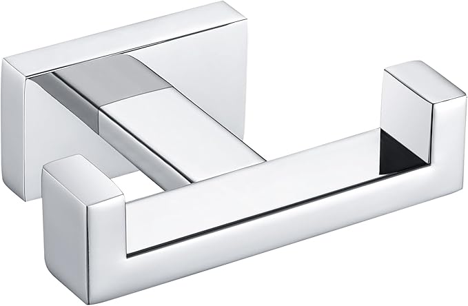 Angle Simple Bathroom Towel Hook, SUS 304 Stainless Steel Hand Towel Double Hook by AngleSimple