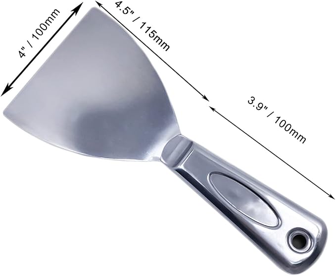 Flex All Stainless Steel Joint Knife Putty Scraper, 4-Inch Professional Grade - Image 2