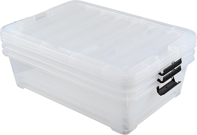 3-Pack 50 Quart Under the Bed Low Profile Storage Boxes, Large Under Bed - Image 7
