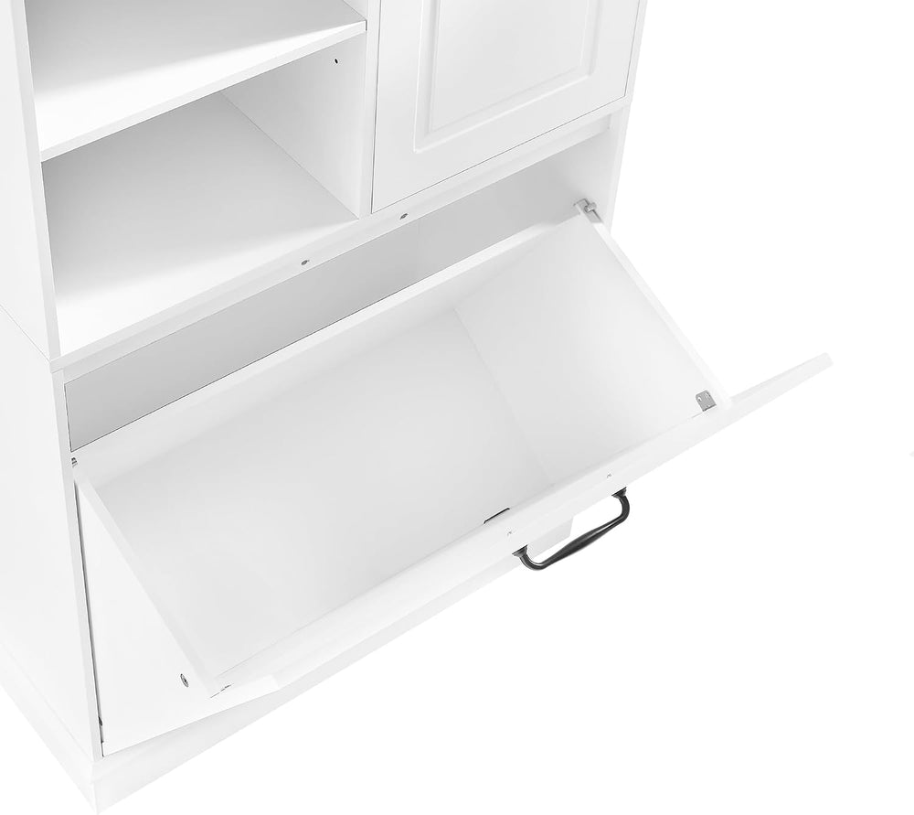 68" Tall Bathroom Storage Cabinet with Two Doors and Tilt-Out Laundry Ha...