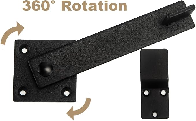 2 Pack Flip Gate Latch Lock 6'' Adjustable Barn Door Lock Hardware Safety - Image 4