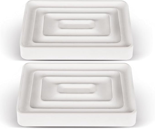 2 Pack Diatomite Soap Trays, Fast Drying Stone Soap Dishes, Natural by SlowSLog