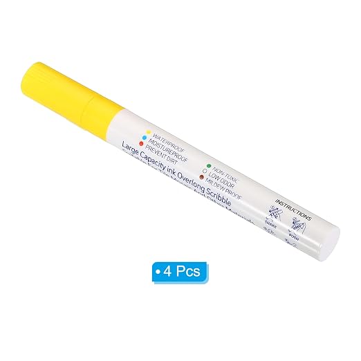 PATIKIL Grout Pen, 4 Pack Yellow Tile Marker Waterproof Grout Sealer Pen Tile - Image 3