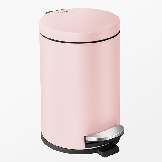 Cesun 1.2 Gallons Small Pink Trash Can, Bathroom Garbage Can by Cesun