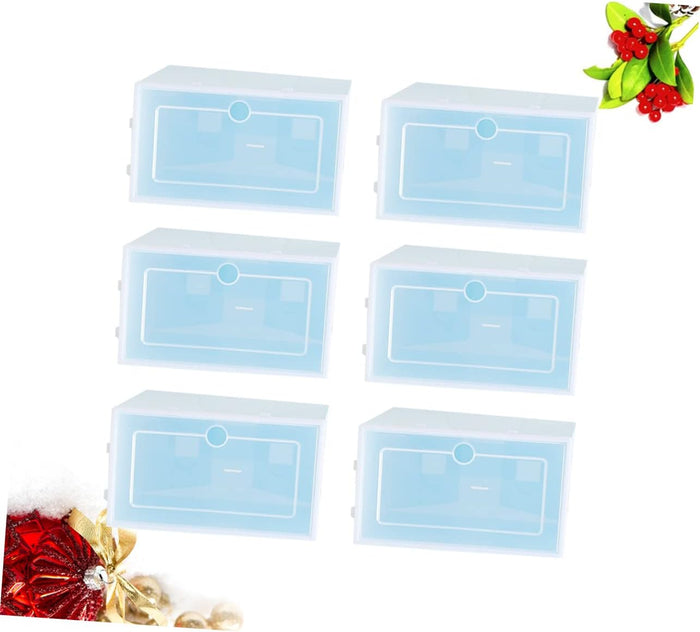 Cabilock 6pcs Box Clothing Drawers Plastic Storage Bins Hanging Drawers for Closet Foldable Shoe Box Front Opening Shoe Holder Plastic Shoe Container Shoes Box Shoes Storage Bin Storage Box