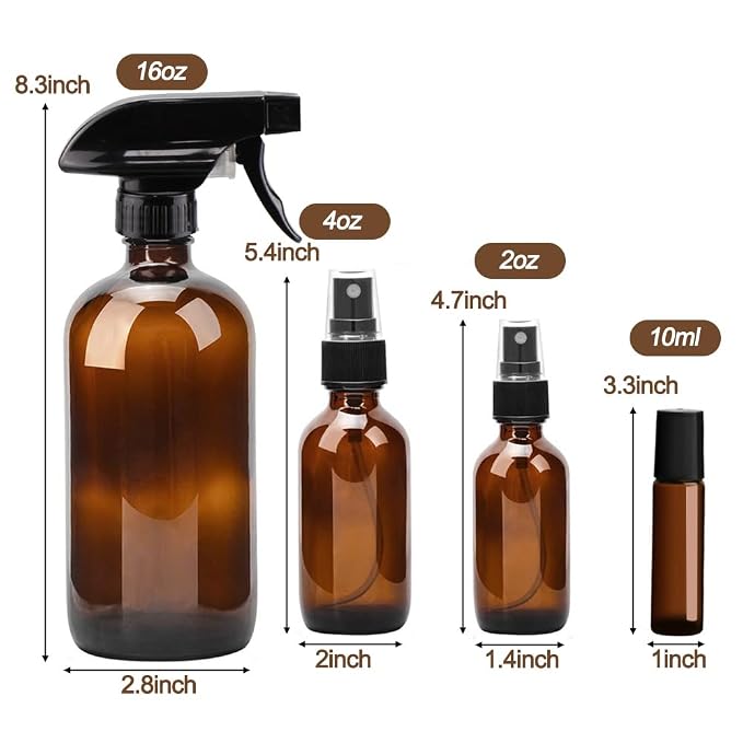 Glass Spray Bottle Kit×10, 9×10ml Roller Bottles, Anti UV, Suitable - Image 6