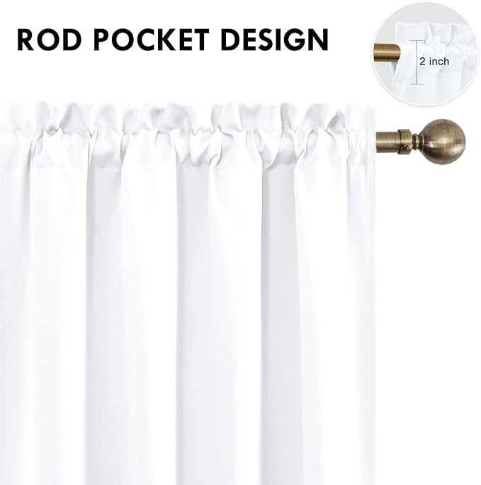 DWCN White Curtains for Living Room Thermal Insulated, 50% Light Blocking - Image 4