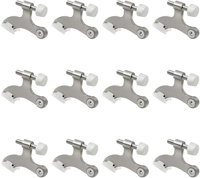 12 Pack Hinge Pin Brushed Nickel Door Stopper, Adjustable Heavy Duty Hinge Pin by SUNTAI