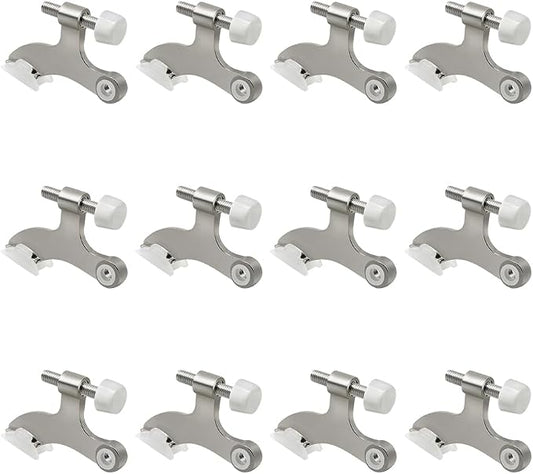 12 Pack Hinge Pin Brushed Nickel Door Stopper, Adjustable Heavy Duty Hinge Pin by SUNTAI