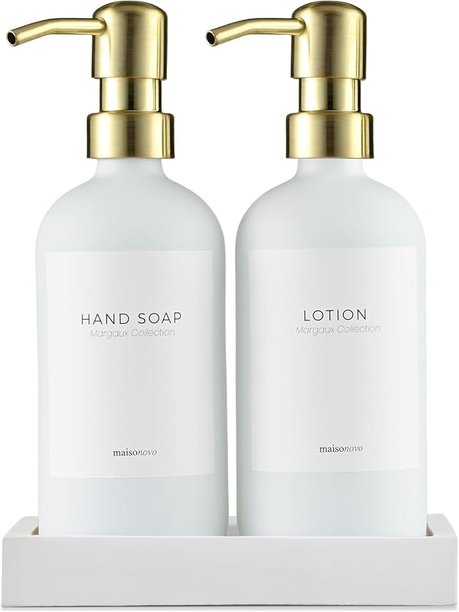 MaisoNovo Soap Dispenser 3-Piece Set | 16.9oz White Bottles by MaisoNovo-TheArtofSustainableLiving