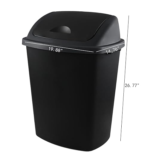 18 Gallon Large Plastic Kitchen Trash Can - Image 2