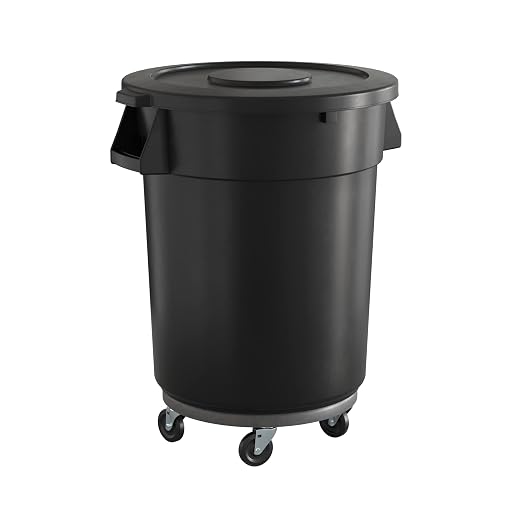 32 Gallon Black Round Commercial Trash Can by Krollen+Industrial