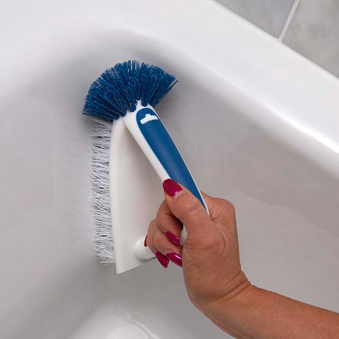 Unger 2-in-1 Bath and Tile Scrubber Brush Tool, Crevice Cleaning Supplies - Image 5