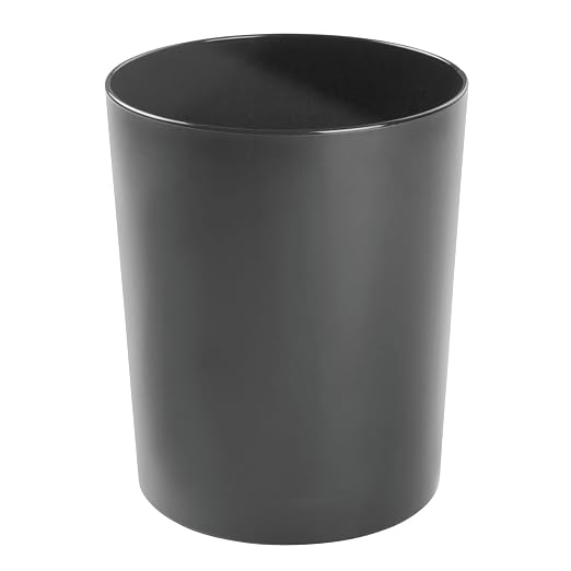 mDesign Round Metal Small 1.7 Gallon Recycle Trash Can Wastebasket, Garbage - Image 5