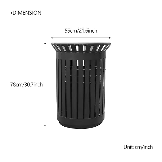 Outdoor Metal Slatted Trash Receptacle, Waste Receptacle，Commercial Trash Cans - Image 2