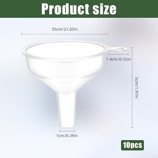 8PCS Mini Clear Funnels for Filling Bottle, Kitchen Small Funnel/Plastic Funnel - Image 2