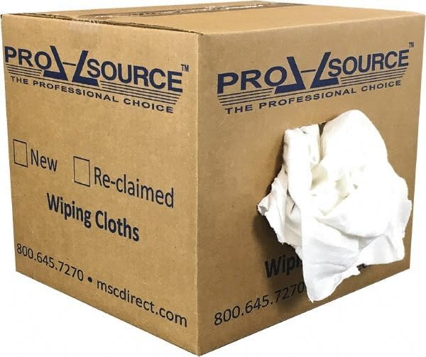 PRO SOURCE Reclaimed White Cotton T-Shirt Cloth Shop Rags, Sold by Weight by PROSOURCE